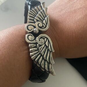 KING BABY studio black leather bracelet